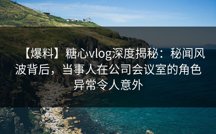【爆料】糖心vlog深度揭秘：秘闻风波背后，当事人在公司会议室的角色异常令人意外