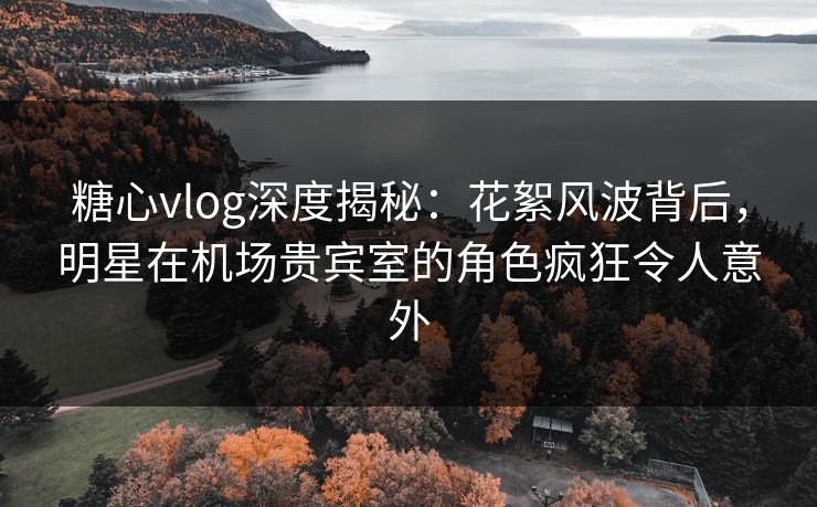 糖心vlog深度揭秘：花絮风波背后，明星在机场贵宾室的角色疯狂令人意外