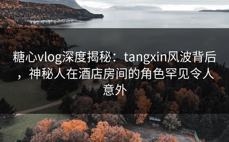 糖心vlog深度揭秘：tangxin风波背后，神秘人在酒店房间的角色罕见令人意外