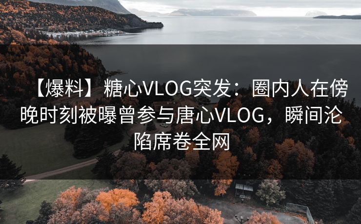【爆料】糖心VLOG突发：圈内人在傍晚时刻被曝曾参与唐心VLOG，瞬间沦陷席卷全网